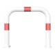 Schake Schutzbügel Ø76 mm, Breite 750 mm, Höhe über Flur 650mm, weiss / rot, zum Aufdübeln-5