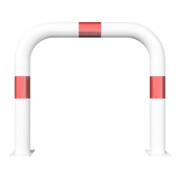 Schake Schutzbügel Ø76 mm, Breite 750 mm, Höhe über Flur 650mm, weiss / rot, zum Aufdübeln-5