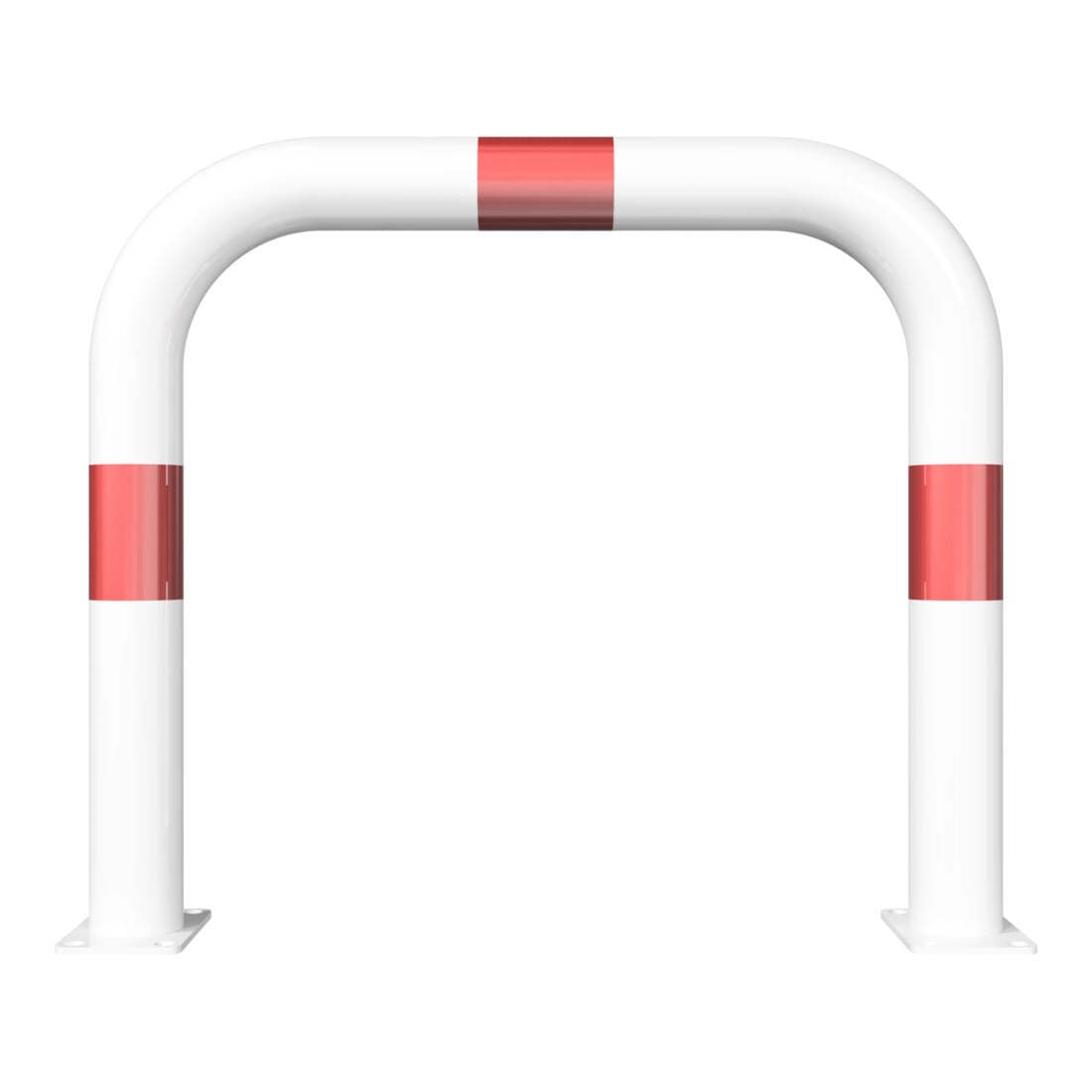 Schake Schutzbügel Ø76 mm, Breite 750 mm, Höhe über Flur 650mm, weiss / rot, zum Aufdübeln