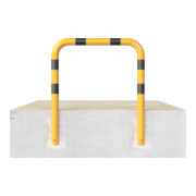 Schake Schutzbügel Ø76 mm, Breite 750 mm, Höhe über Flur 650mm, zum Einbetonieren, gelb / schwarz