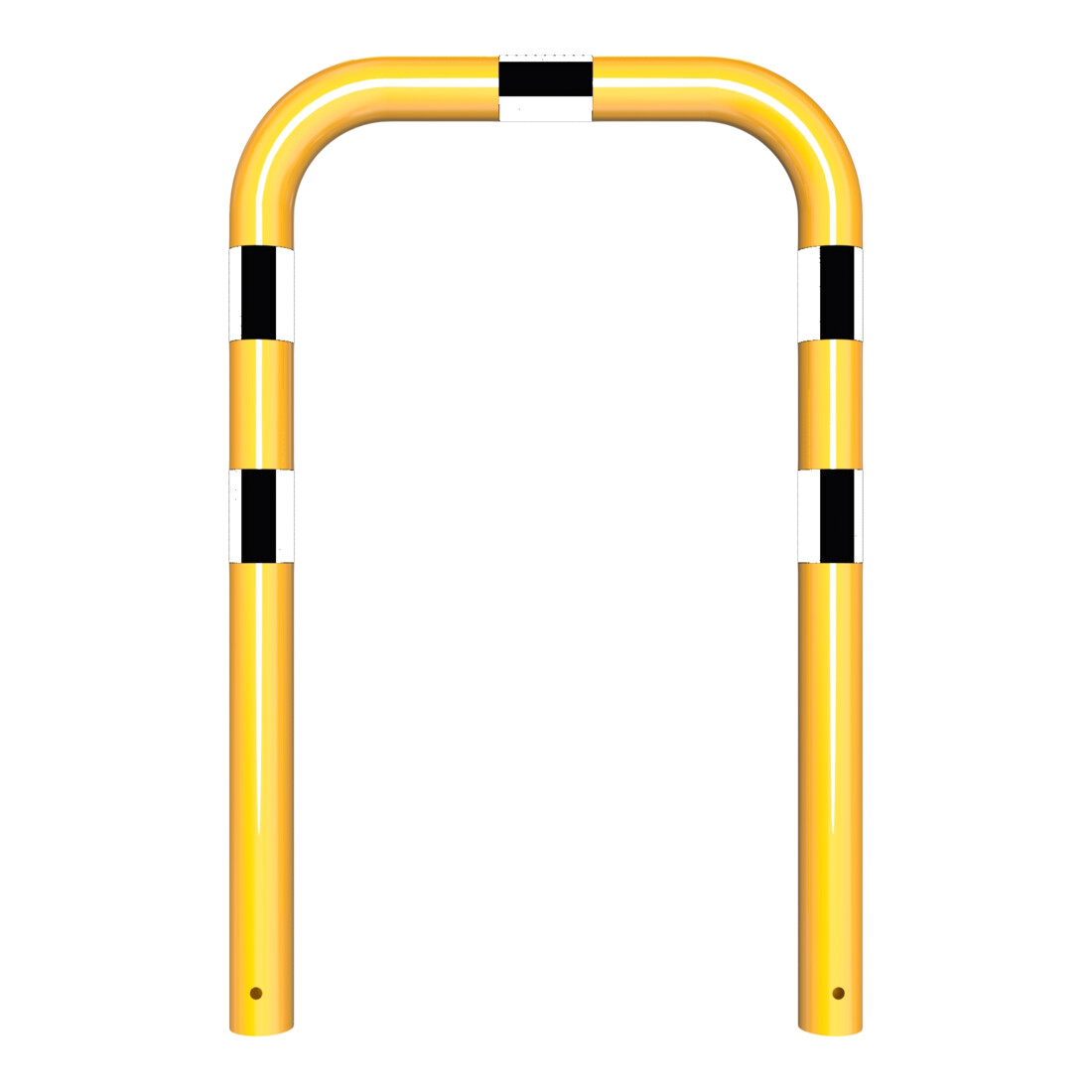 Schake Schutzbügel Ø76 mm, Breite 750 mm, Höhe über Flur 650mm, zum Einbetonieren, gelb / schwarz