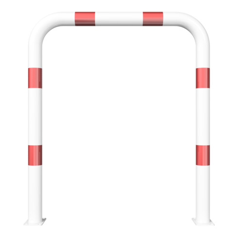 Schake Schutzbügel Ø76 mm, Breite 1000 mm, Höhe über Flur 1150mm, weiss / rot, zum Aufdübeln