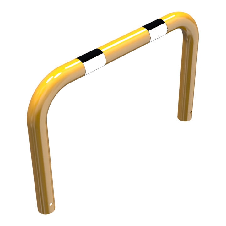 Schake Schutzbügel Ø76 mm, Breite 1000 mm, Höhe über Flur 250mm, zum Einbetonieren, gelb / schwarz