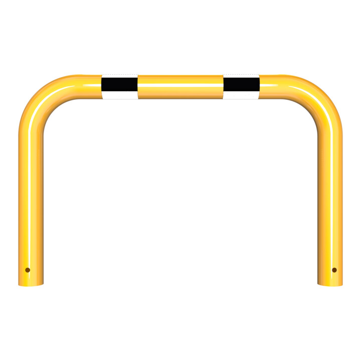 Schake Schutzbügel Ø76 mm, Breite 1000 mm, Höhe über Flur 250mm, zum Einbetonieren, gelb / schwarz