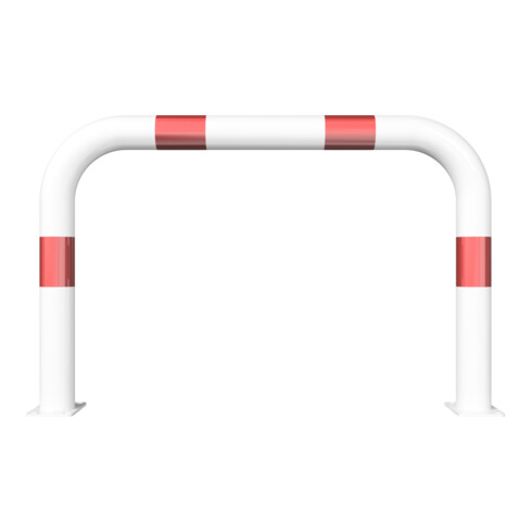 Schake Schutzbügel Ø76 mm, Breite 1000 mm, Höhe über Flur 650mm, weiss / rot, zum Aufdübeln