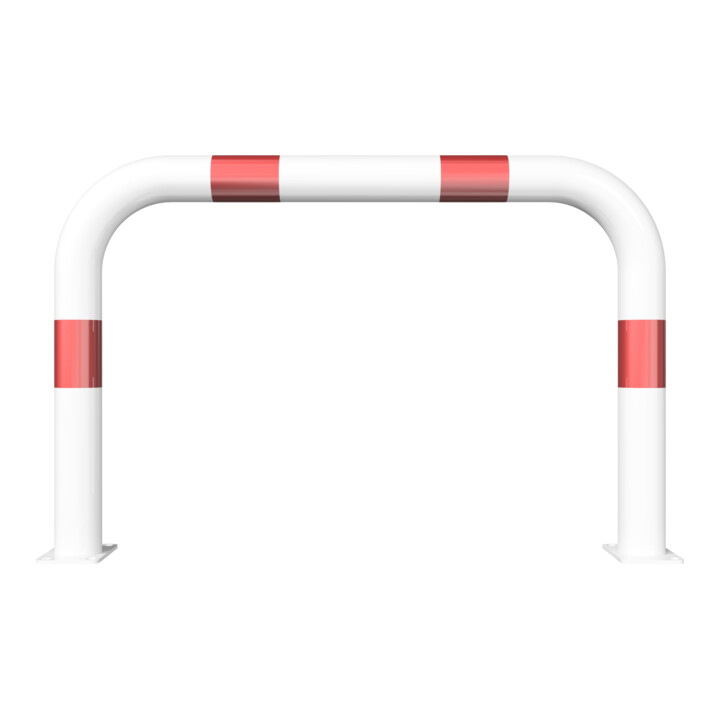 Schake Schutzbügel Ø76 mm, Breite 1000 mm, Höhe über Flur 650mm, weiss / rot, zum Aufdübeln