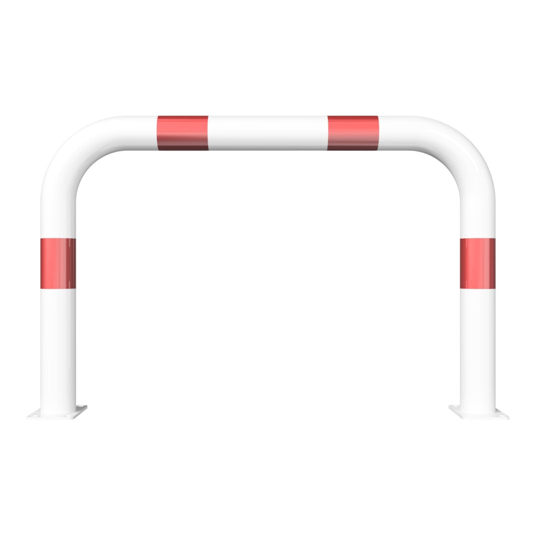 Schake Schutzbügel Ø76 mm, Breite 1000 mm, Höhe über Flur 650mm, weiss / rot, zum Aufdübeln