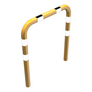 Schake Schutzbügel Ø76 mm, Breite 1000 mm, Höhe über Flur 650mm, zum Einbetonieren, gelb / schwarz-4