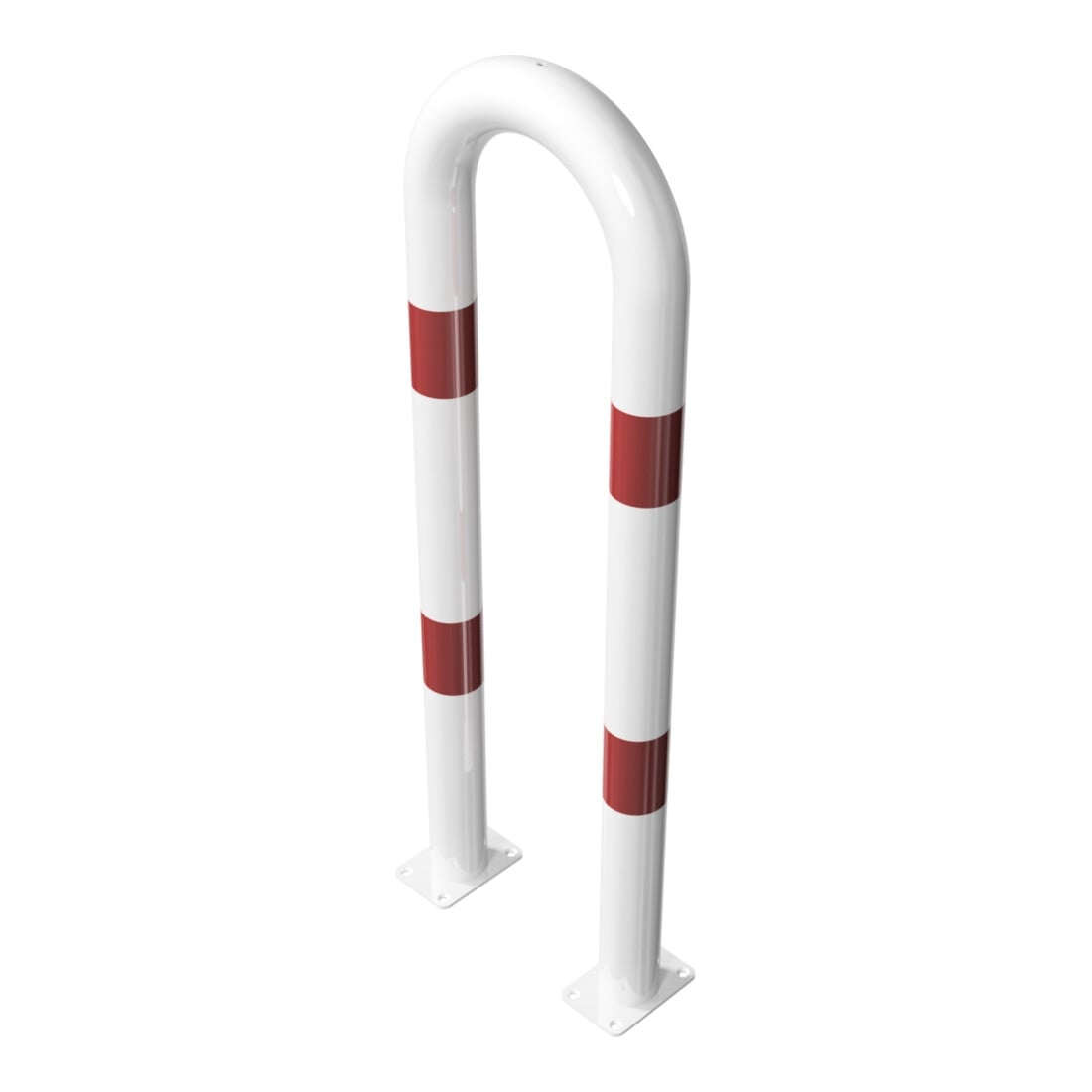 Schake Schutzbügel Ø76 mm, Breite 400 mm, Höhe über Flur 1150mm, weiss / rot, zum Aufdübeln