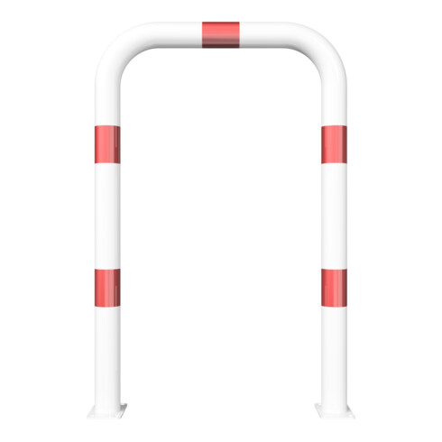 Schake Schutzbügel Ø76 mm, Breite 750 mm, Höhe über Flur 1150mm, weiss / rot, zum Aufdübeln