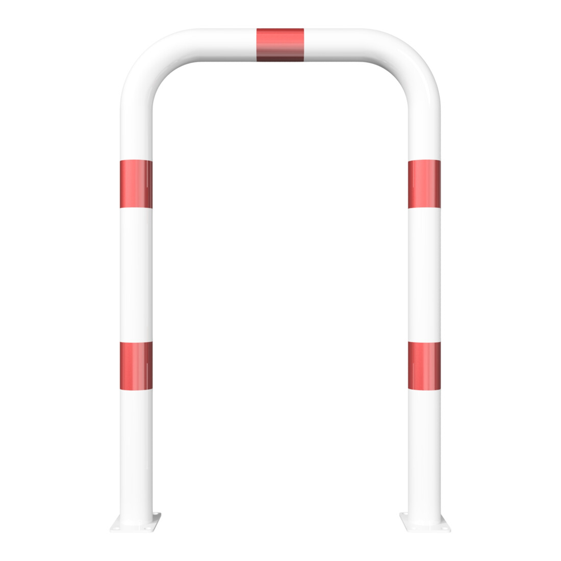 Schake Schutzbügel Ø76 mm, Breite 750 mm, Höhe über Flur 1150mm, weiss / rot, zum Aufdübeln