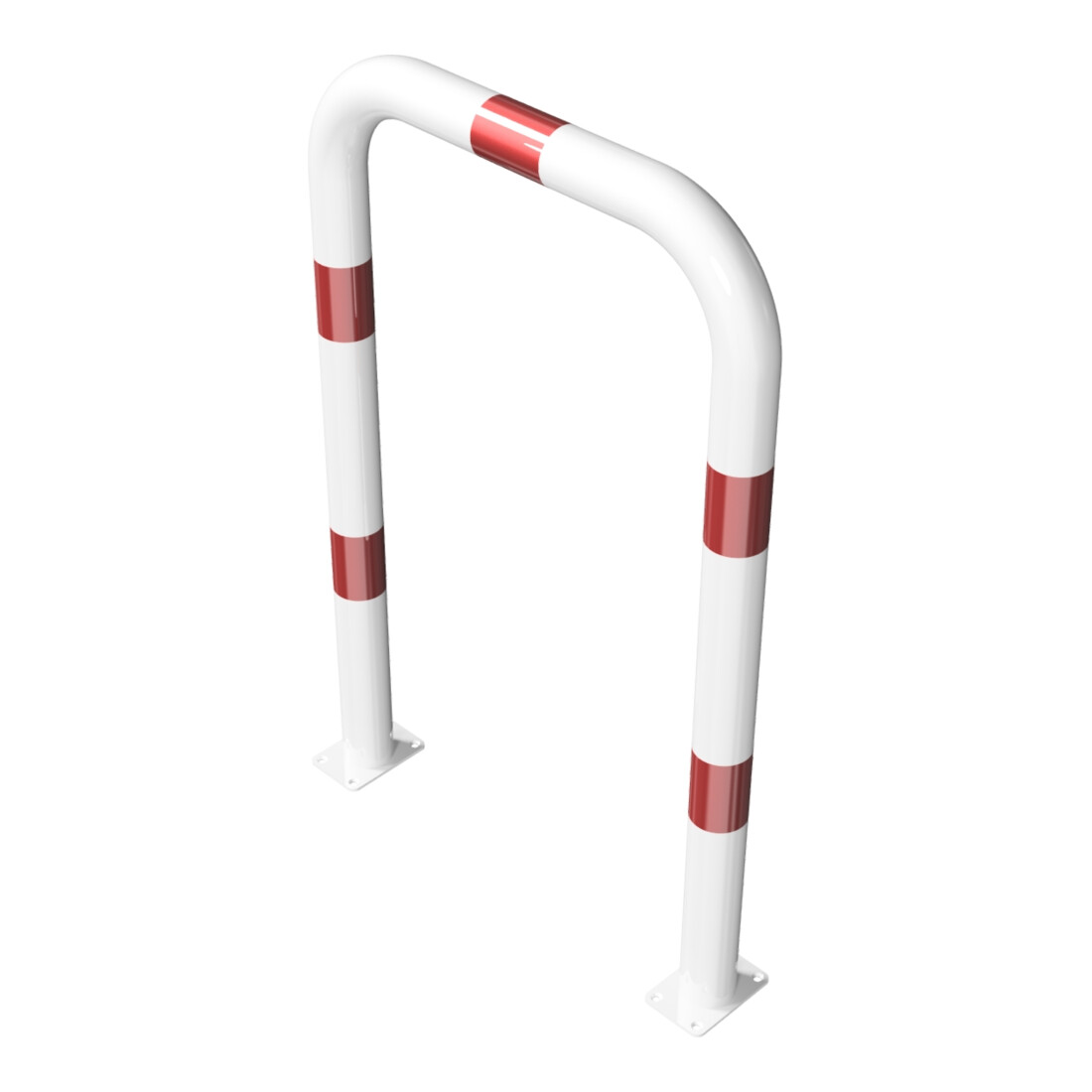 Schake Schutzbügel Ø76 mm, Breite 750 mm, Höhe über Flur 1150mm, weiss / rot, zum Aufdübeln