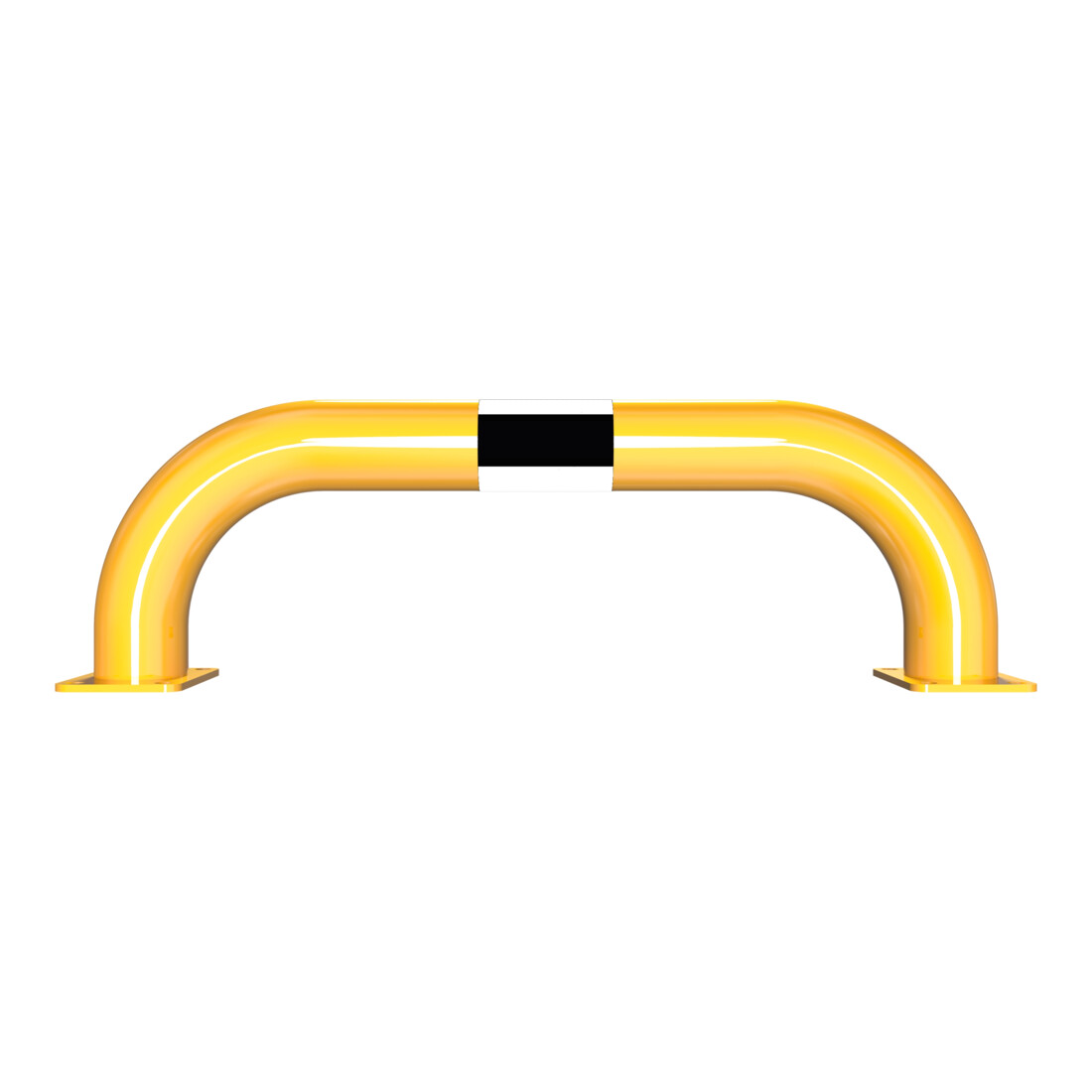 Schake Schutzbügel Ø76 mm, Breite 750 mm, Höhe über Flur 250mm, gelb / schwarz, zum Aufdübeln
