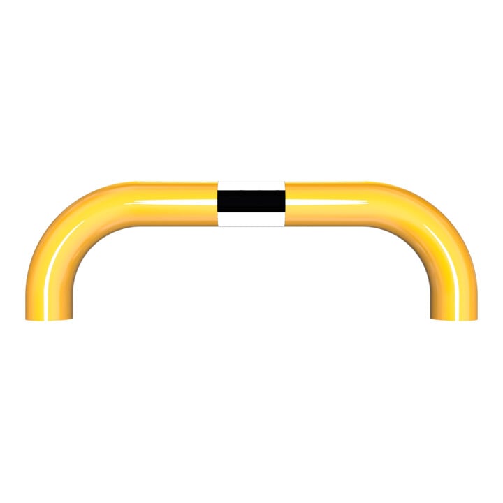 Schake Schutzbügel Ø76 mm, Breite 750 mm, Höhe über Flur 250mm, zum Einbetonieren, gelb / schwarz