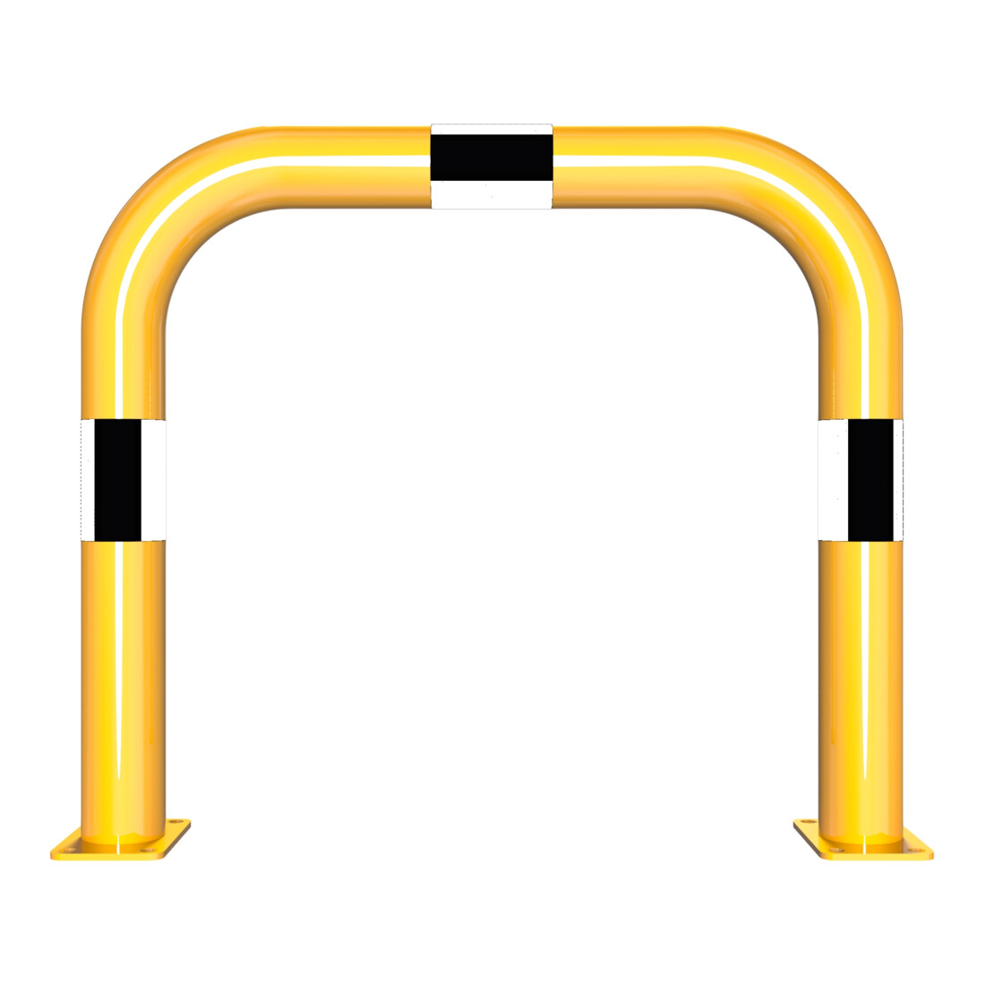 Schake Schutzbügel Ø76 mm, Breite 750 mm, Höhe über Flur 650mm, gelb / schwarz, zum Aufdübeln