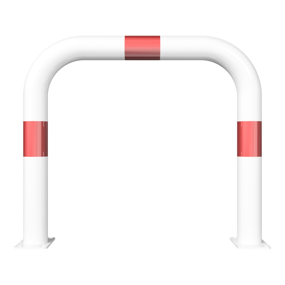 Schake Schutzbügel Ø76 mm, Breite 750 mm, Höhe über Flur 650mm, weiss / rot, zum Aufdübeln