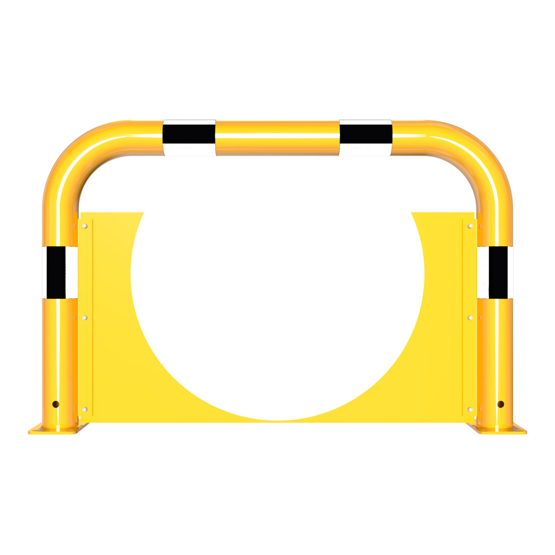Schake Schutzbügel + Unterfahrschutz Ø76 mm, Breite 1000 mm, Höhe über Flur 650mm, gelb / schwarz, zum Aufdübeln