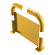 Schake Schutzbügel + Unterfahrschutz Ø76 mm, Breite 750 mm, Höhe über Flur 650mm, gelb / schwarz, zum Aufdübeln-4
