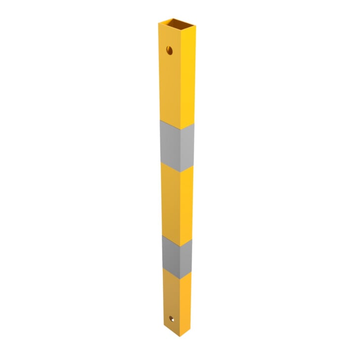 Schake Schutzgeländer Querholm Stahlrohr 60 x 40 mm inkl. Befestigungsschrauben M16x60, + schwarzen Warnstreifen Länge: 800 mm