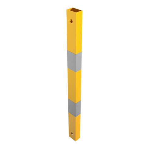 Schake Schutzgeländer Querholm Stahlrohr 60 x 40 mm inkl. Befestigungsschrauben M16x60, + schwarzen Warnstreifen Länge: 800 mm