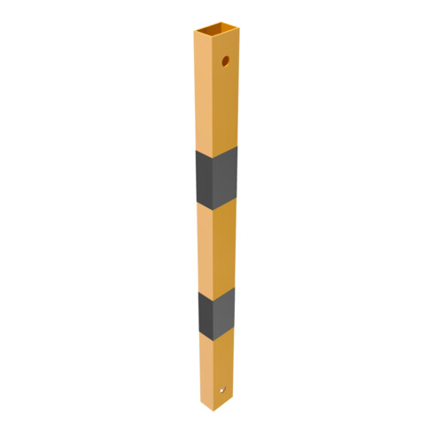 Schake Schutzgeländer Querholm Stahlrohr 60 x 40 mm inkl. Befestigungsschrauben M16x60, + schwarzen Warnstreifen Länge: 800 mm
