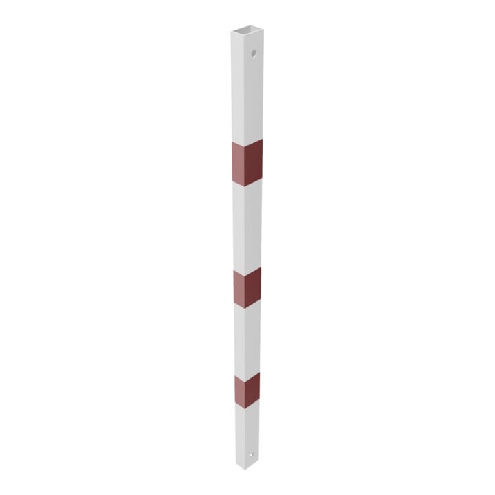 Schake Schutzgeländer Querholm Stahlrohr 60 x 40 mm inkl. Befestigungsschrauben M16x60, weiß / rot Länge: 1300 mm