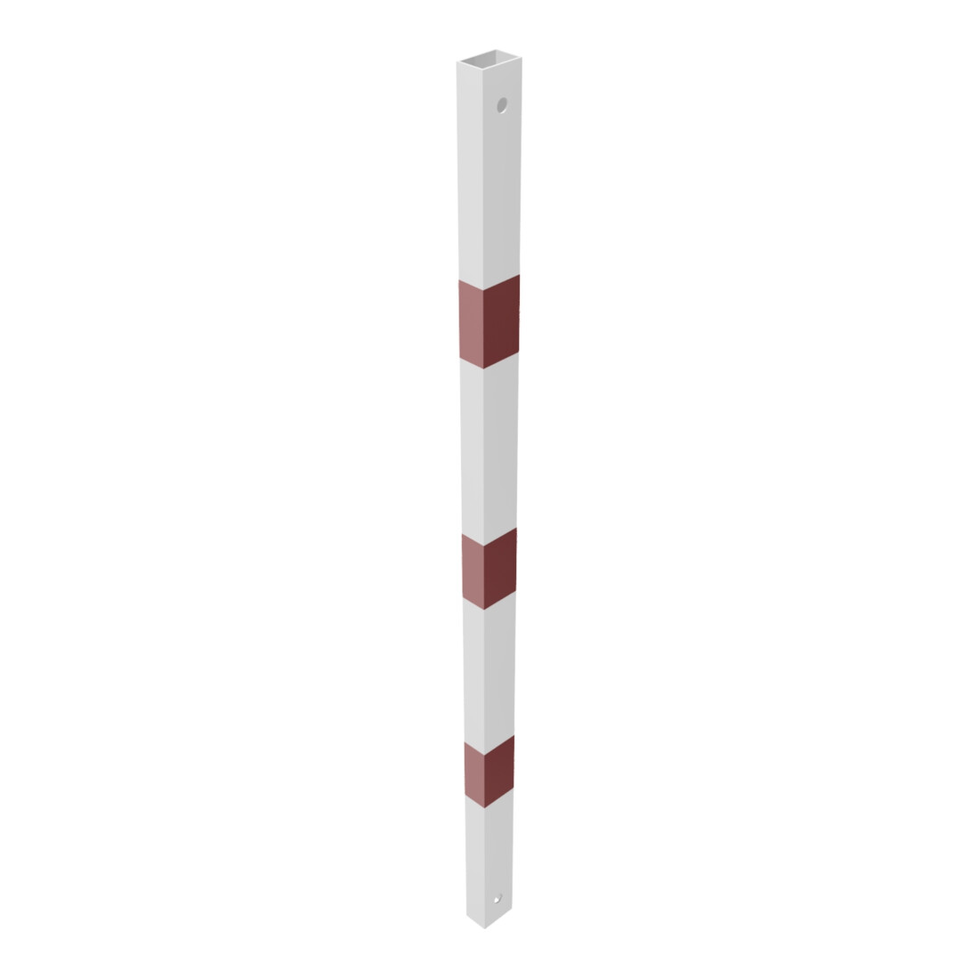 Schake Schutzgeländer Querholm Stahlrohr 60 x 40 mm inkl. Befestigungsschrauben M16x60, weiß / rot Länge: 1300 mm
