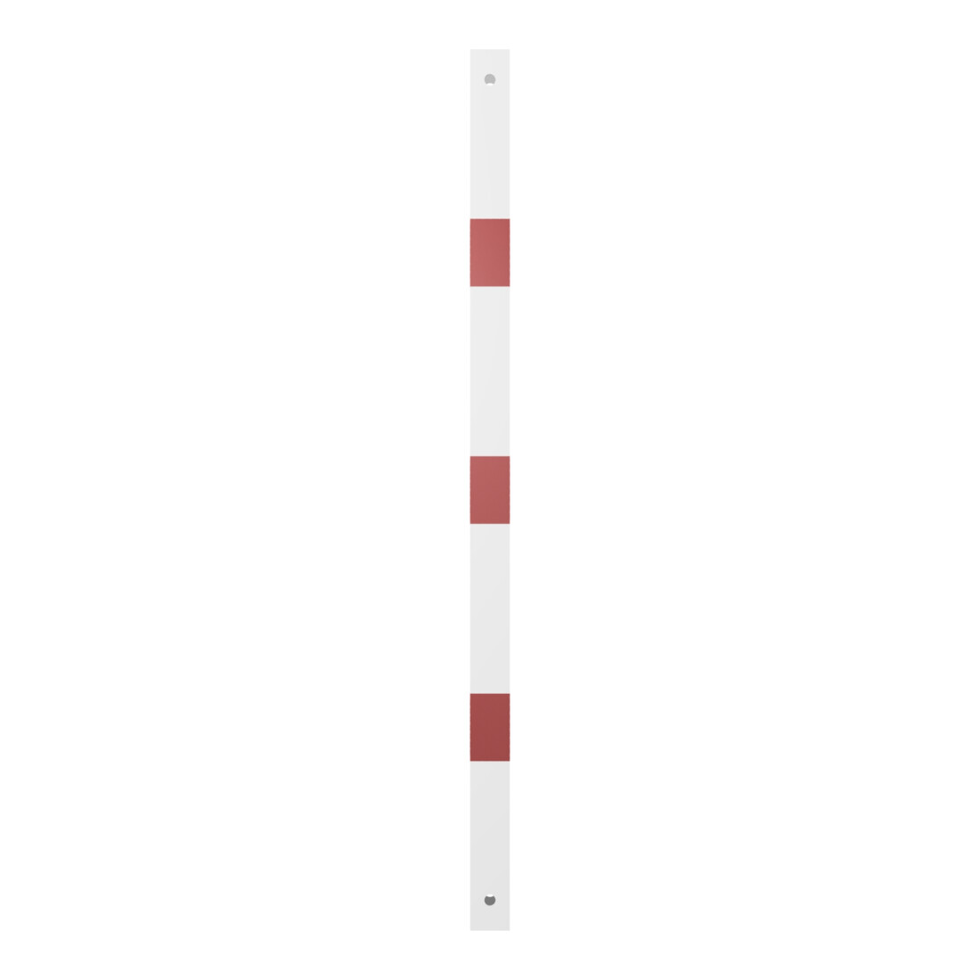 Schake Schutzgeländer Querholm Stahlrohr 60 x 40 mm inkl. Befestigungsschrauben M16x60, weiß / rot Länge: 1300 mm