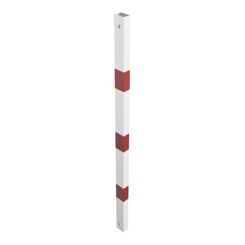 Schake Schutzgeländer Querholm Stahlrohr 60 x 40 mm inkl. Befestigungsschrauben M16x60, weiß / rot Länge: 1300 mm