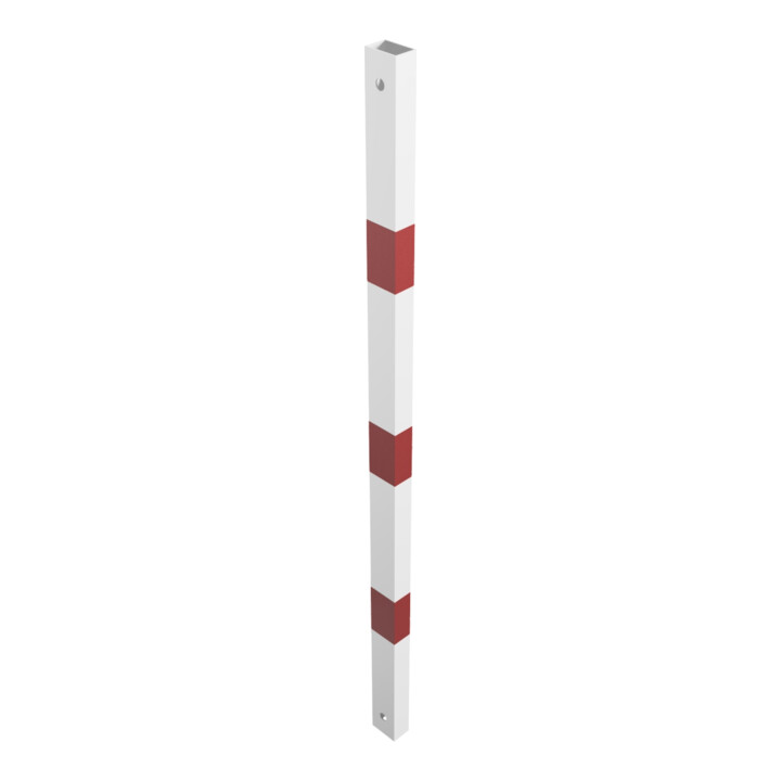 Schake Schutzgeländer Querholm Stahlrohr 60 x 40 mm inkl. Befestigungsschrauben M16x60, weiß / rot Länge: 1300 mm