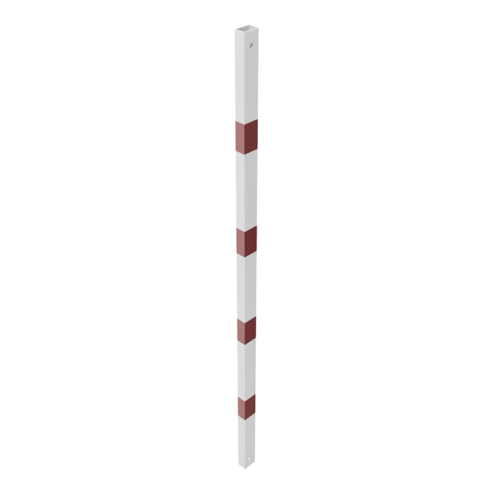 Schake Schutzgeländer Querholm Stahlrohr 60 x 40 mm inkl. Befestigungsschrauben M16x60, weiß / rot Länge: 1800 mm