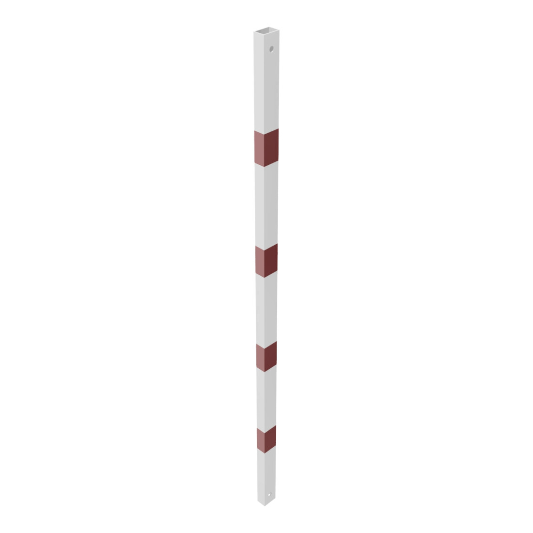 Schake Schutzgeländer Querholm Stahlrohr 60 x 40 mm inkl. Befestigungsschrauben M16x60, weiß / rot Länge: 1800 mm