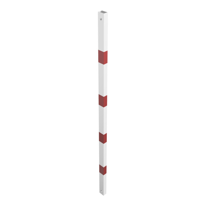 Schake Schutzgeländer Querholm Stahlrohr 60 x 40 mm inkl. Befestigungsschrauben M16x60, weiß / rot Länge: 1800 mm