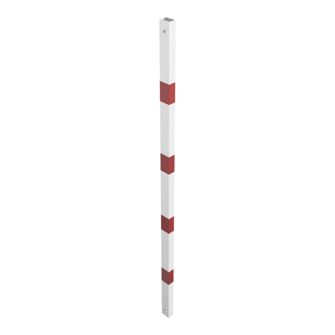 Schake Schutzgeländer Querholm Stahlrohr 60 x 40 mm inkl. Befestigungsschrauben M16x60, weiß / rot Länge: 1800 mm