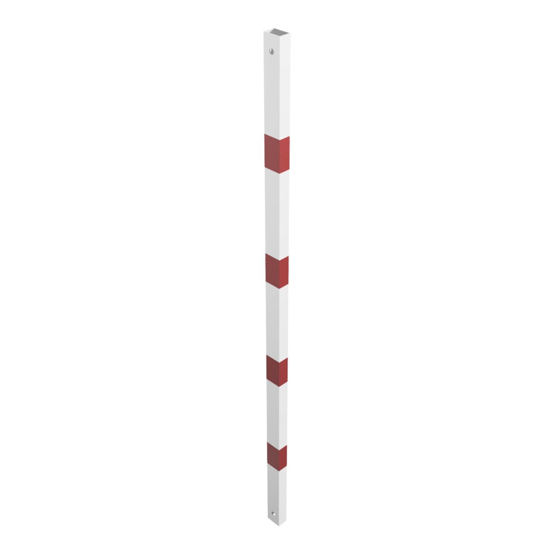 Schake Schutzgeländer Querholm Stahlrohr 60 x 40 mm inkl. Befestigungsschrauben M16x60, weiß / rot Länge: 1800 mm