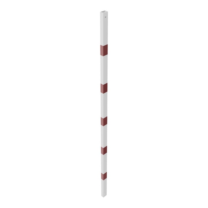 Schake Schutzgeländer Querholm Stahlrohr 60 x 40 mm inkl. Befestigungsschrauben M16x60, weiß / rot Länge: 2300 mm