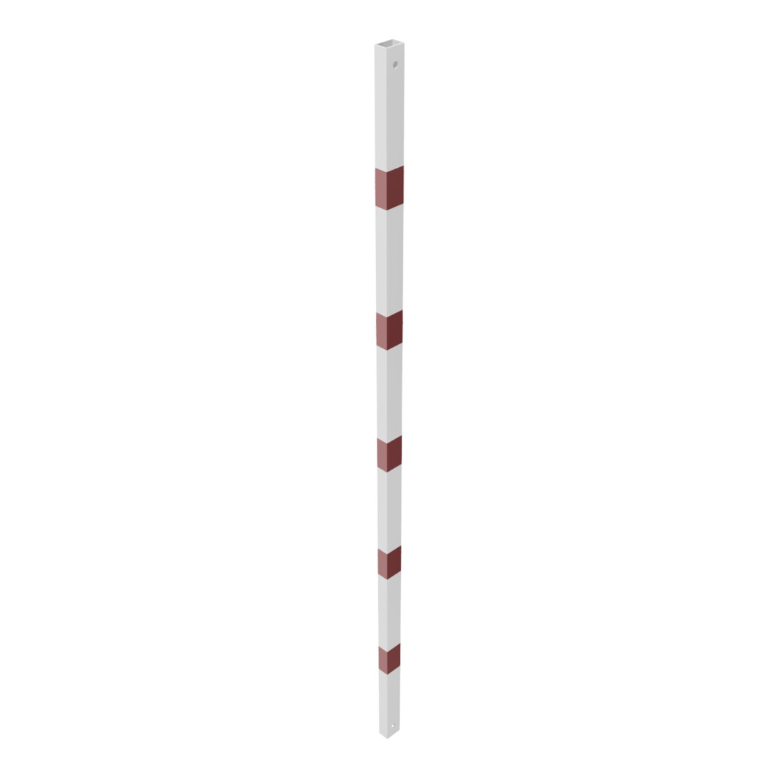 Schake Schutzgeländer Querholm Stahlrohr 60 x 40 mm inkl. Befestigungsschrauben M16x60, weiß / rot Länge: 2300 mm