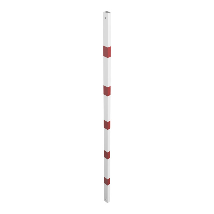Schake Schutzgeländer Querholm Stahlrohr 60 x 40 mm inkl. Befestigungsschrauben M16x60, weiß / rot Länge: 2300 mm