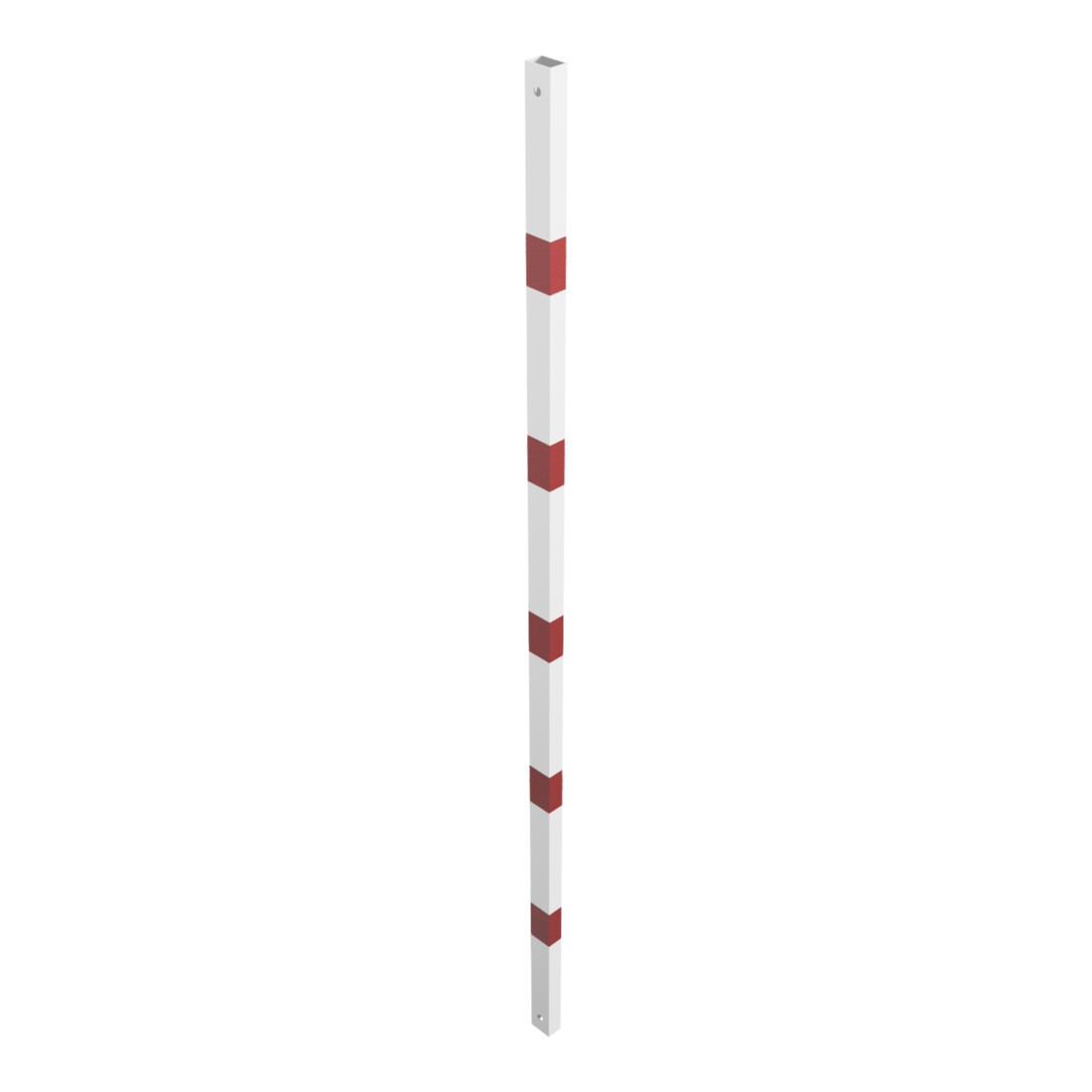 Schake Schutzgeländer Querholm Stahlrohr 60 x 40 mm inkl. Befestigungsschrauben M16x60, weiß / rot Länge: 2300 mm