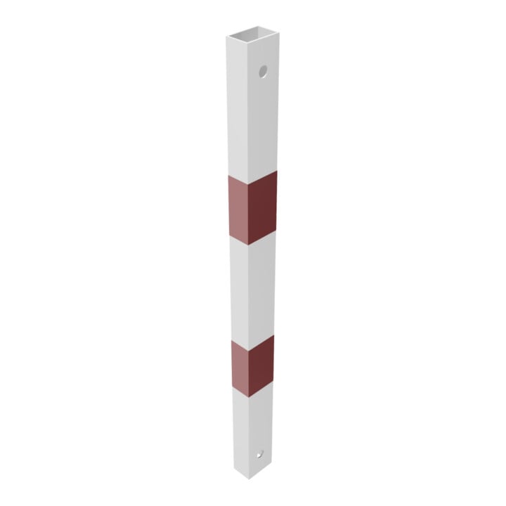Schake Schutzgeländer Querholm Stahlrohr 60 x 40 mm inkl. Befestigungsschrauben M16x60, weiß / rot Länge: 800 mm
