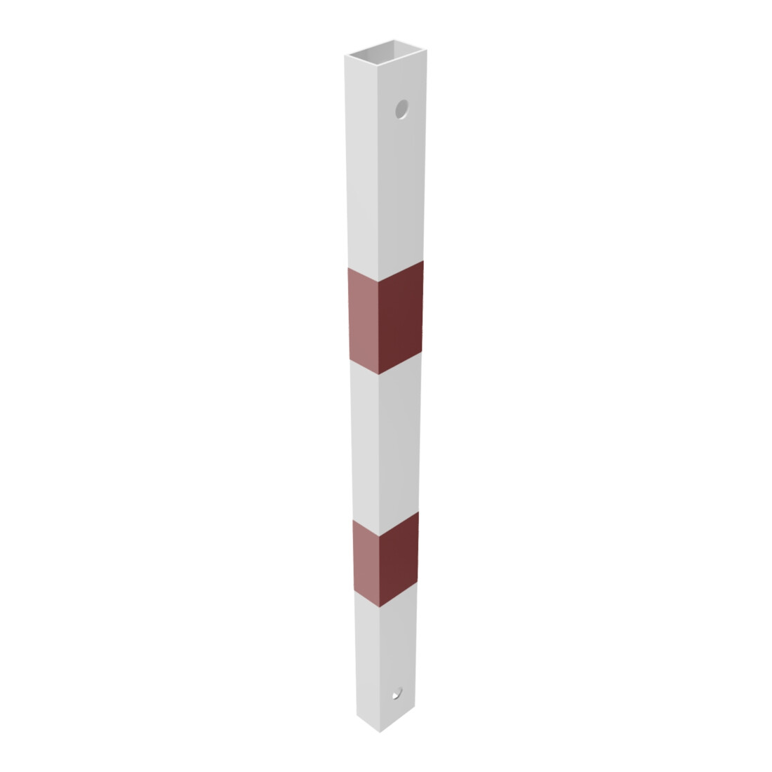 Schake Schutzgeländer Querholm Stahlrohr 60 x 40 mm inkl. Befestigungsschrauben M16x60, weiß / rot Länge: 800 mm