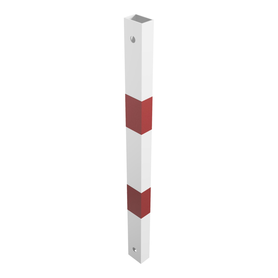 Schake Schutzgeländer Querholm Stahlrohr 60 x 40 mm inkl. Befestigungsschrauben M16x60, weiß / rot Länge: 800 mm