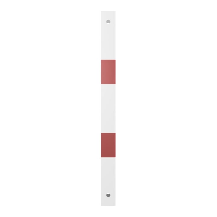 Schake Schutzgeländer Querholm Stahlrohr 60 x 40 mm inkl. Befestigungsschrauben M16x60, weiß / rot Länge: 800 mm
