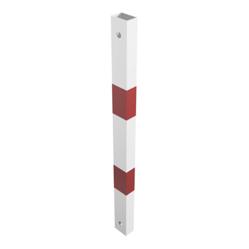 Schake Schutzgeländer Querholm Stahlrohr 60 x 40 mm inkl. Befestigungsschrauben M16x60, weiß / rot Länge: 800 mm