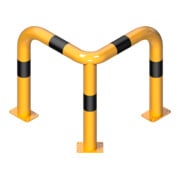Schake Schutzwinkel 90°, Ø76 mm, 350 mm x 350 mm, Höhe über Flur 1150mm, zum Einbetonieren, gelb / schwarz