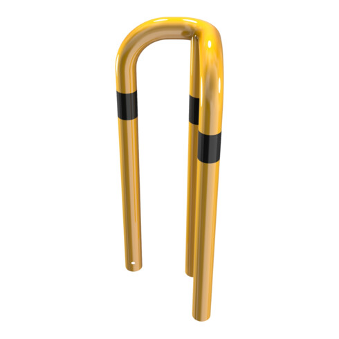 Schake Schutzwinkel 90°, Ø76 mm, 350 mm x 350 mm, Höhe über Flur 650mm, zum Einbetonieren, gelb / schwarz