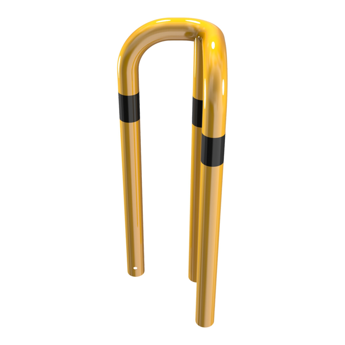 Schake Schutzwinkel 90°, Ø76 mm, 350 mm x 350 mm, Höhe über Flur 650mm, zum Einbetonieren, gelb / schwarz