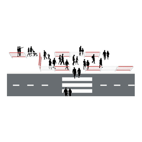 Schake Schutzzaun, Gitter 750mm rot, beschichtet