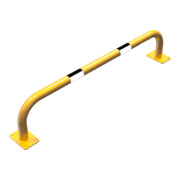 Schake Sicherheitsgriffe Stahlrohr Ø48x2,5mm für Öffnungen im Wand, Treppenbereich Bügel in U, Form + Halteplatten 100 x 150 mm, + schwarzen Warnstreifen Höhe: 1200 mm Tiefe: 250 mm-5