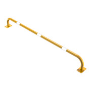Schake Sicherheitsgriffe Stahlrohr Ø48x2,5mm für Öffnungen im Wand, Treppenbereich Bügel in U, Form + Halteplatten 100 x 150 mm, + schwarzen Warnstreifen Höhe: 2000 mm Tiefe: 250 mm